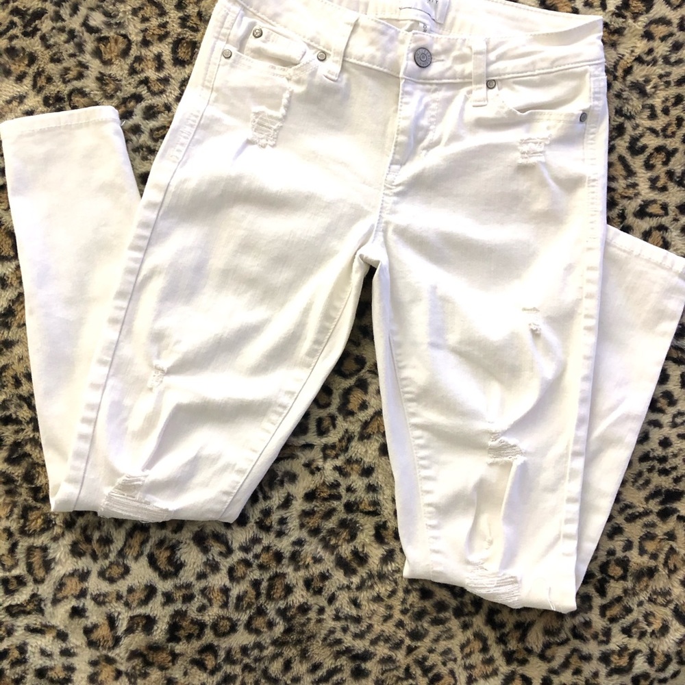 Distressed Mid rise Ankle Skinny Jeans Sz 3/26